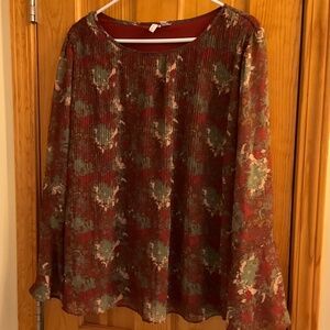 Cato Bohemian Style Blouse with Flared Sleeves